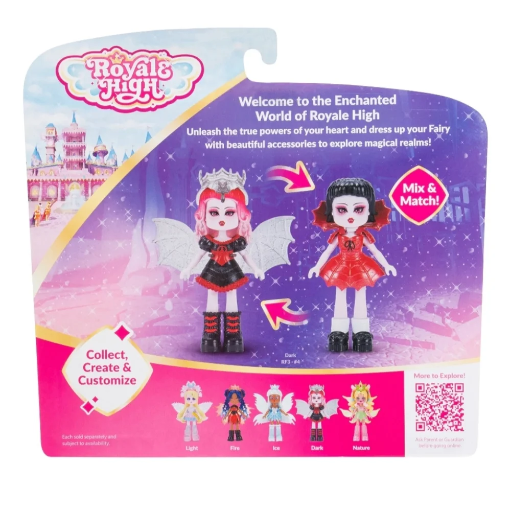 Royale High 3 inch Dark Fairy Fashion Doll - 1 Figure with 9 Fashion Accessories
